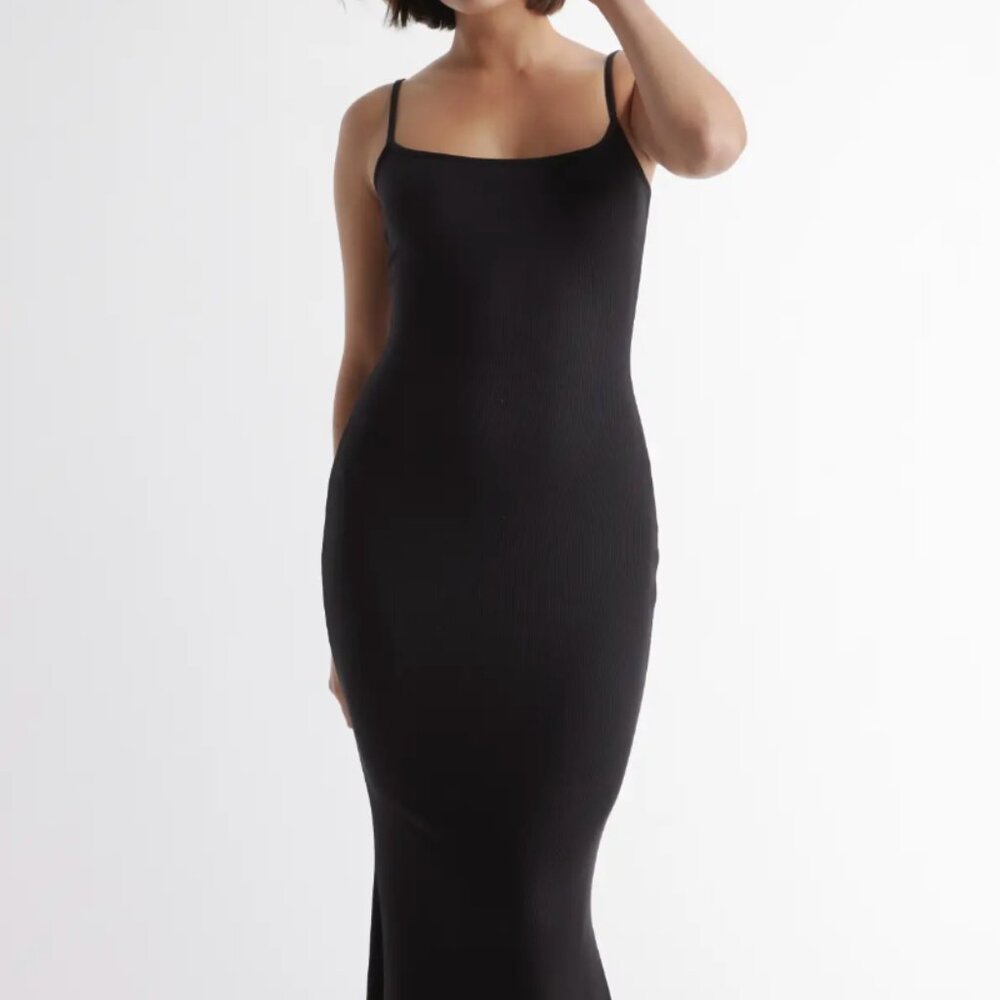 Quince Tencel Rib Knit Maxi Slip Dress